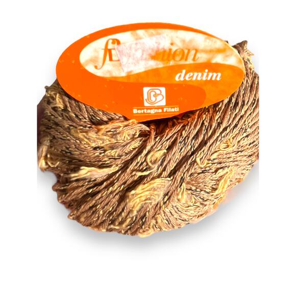 3 Skeins Bertagna Filati FASHION DENIM Yarn | 203 Golden Brown - Picture 8 of 9